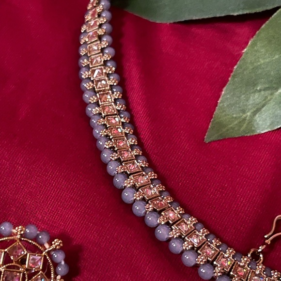 Indian Choker Necklace Set - Picture 7 of 8